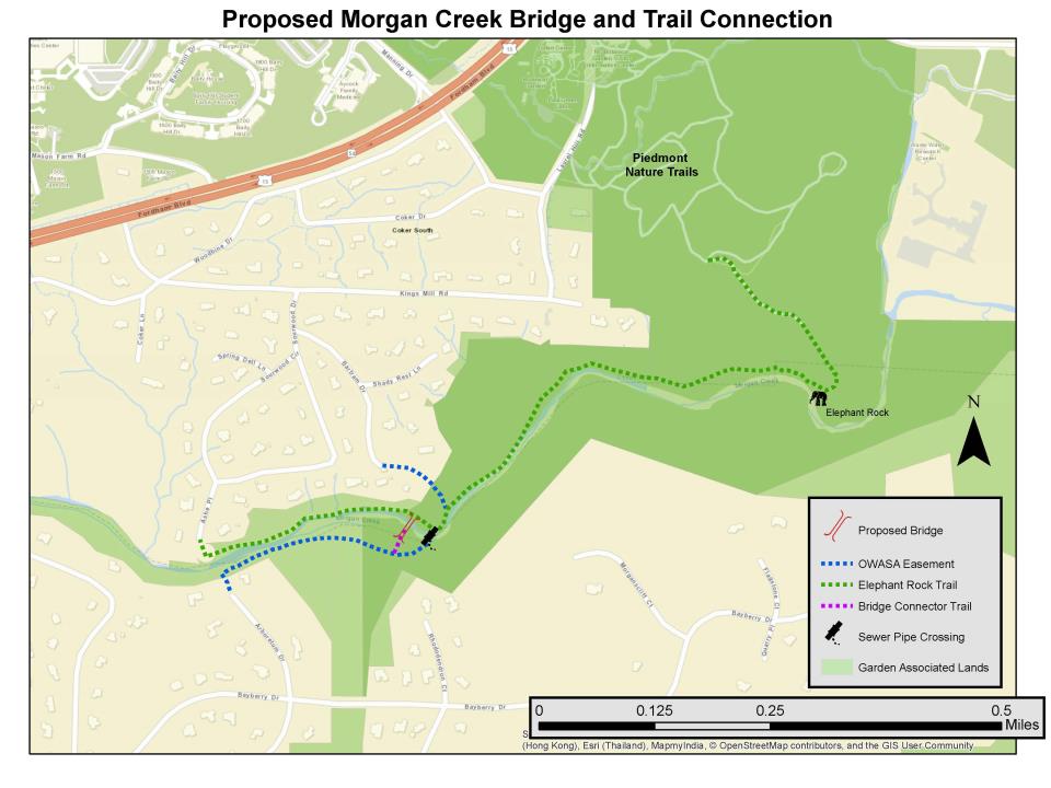 Morgan Creek bridge and NCBG connections