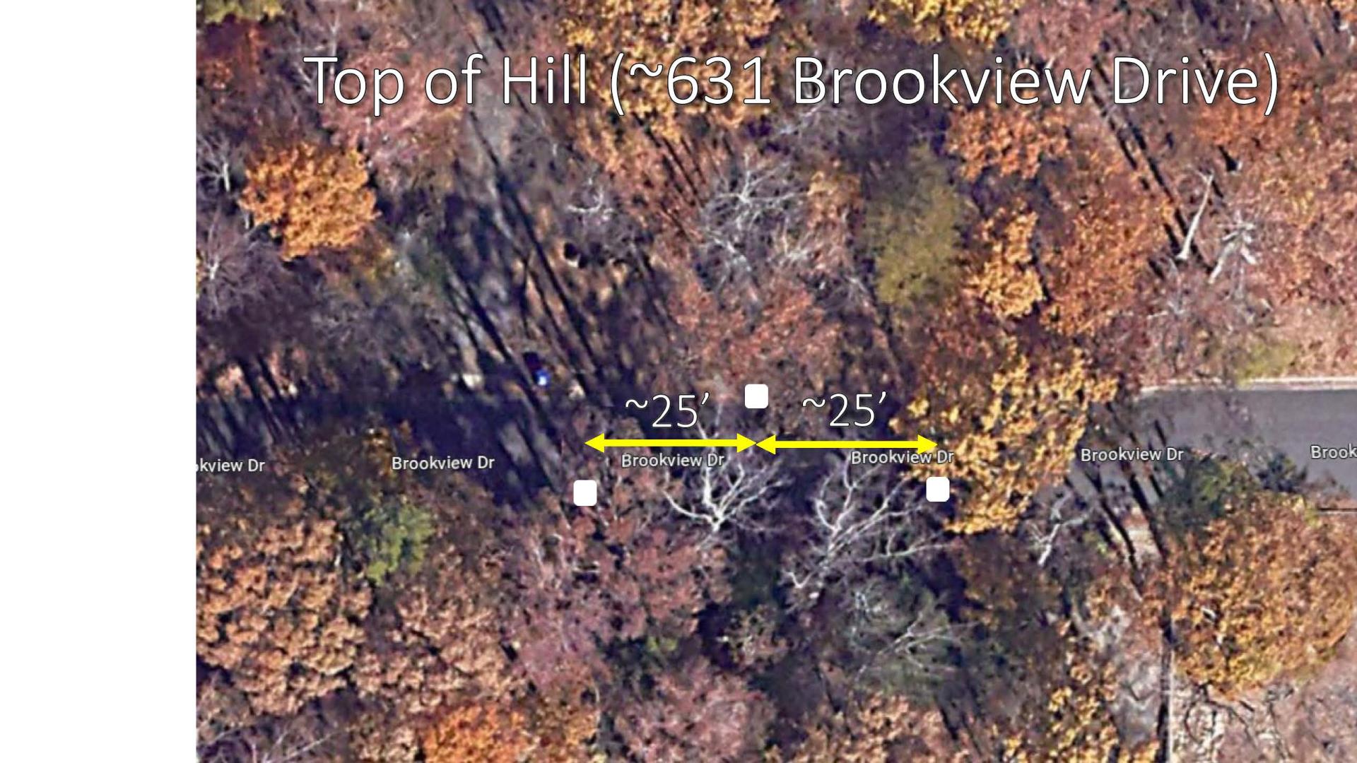 Aerial view of Brookview at the top of the hill