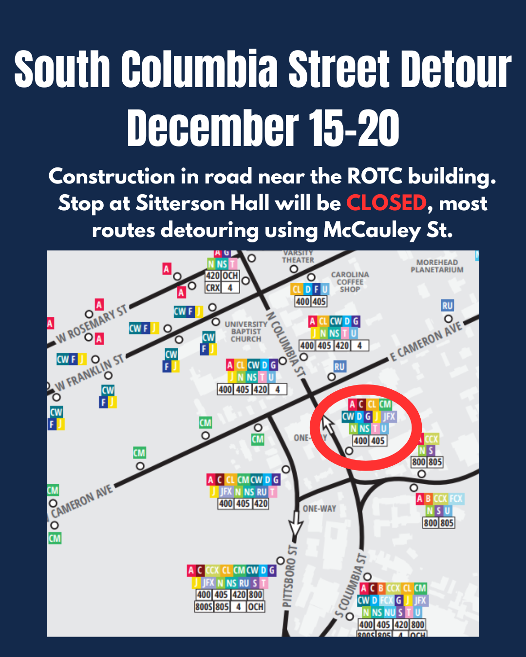 South Columbia Street Detour